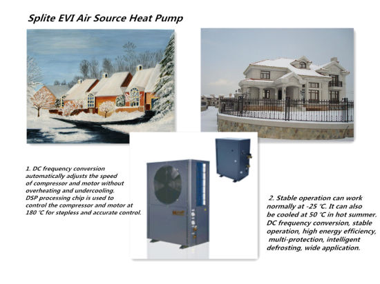 Ce Europe Certifited Air to Water Evi Split Heat Pump 11.8kw for Room Heating and Hot Water with High Cop in -25 Degree C