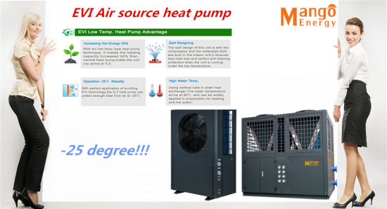 10.8kw 11.8kw 20.6kw 40.6kw Evi Heat Pump Water Heater Work in Low Temperature Places with Floor Heating