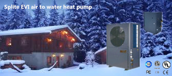 Anti-Freeze -25 Degree Split Evi Invert 20kw Water Heater Air to Water Heat Pump with Fan Coil