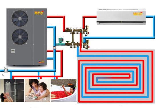 OEM Evi Split Air to Water Floor Heating DC Inverter Air Source Heat Pump on Sale! ! !