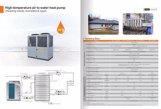 High Temperature Ventilation Air All in One Heat Pump with Energy Recovery, Fresh Air Heating