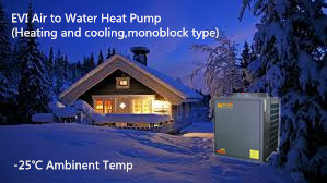 -25c Cold Area Central Underfloor Heating Heatpump Air to Water Evi