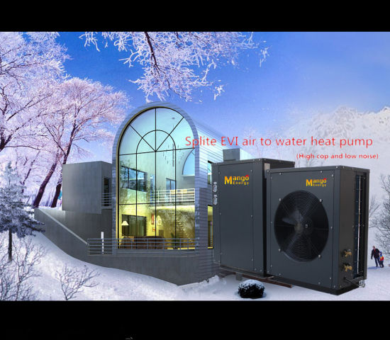 Anti-Freeze -25 Degree Split Evi Invert 20kw Water Heater Air to Water Heat Pump with Fan Coil