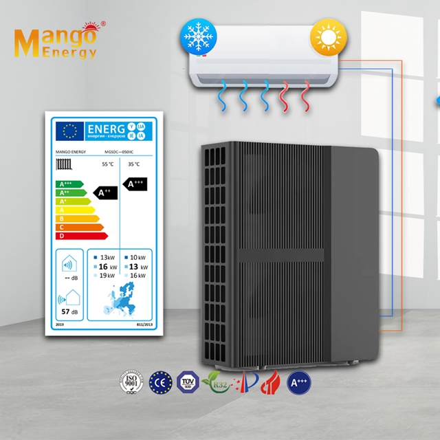 WiFi Control Heat Pump Heater Air Source Water Heater Cheap Price DC Inverter Heat Pump Heating and Cooling Free Standing R32 Wholesalers Industrial Split Air Conditioner